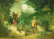 Carl Spitzweg Die Jugendfreunde painting